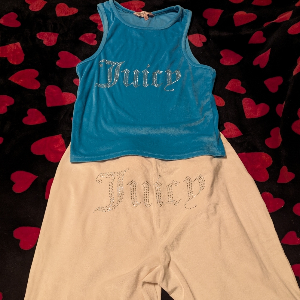 Juicy couture blue and white track suit
